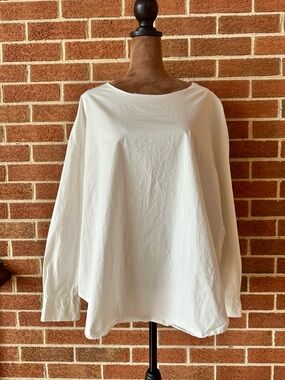 Album di Famiglia Button-Up Long Sleeve White Blouse Women's, Size S